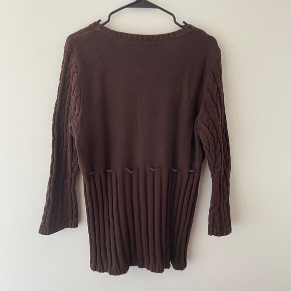 Crystal Kobe Y2K Brown Cable Knit Sweater Top Forest Fairy Cottagecore Boho - Picture 2 of 8